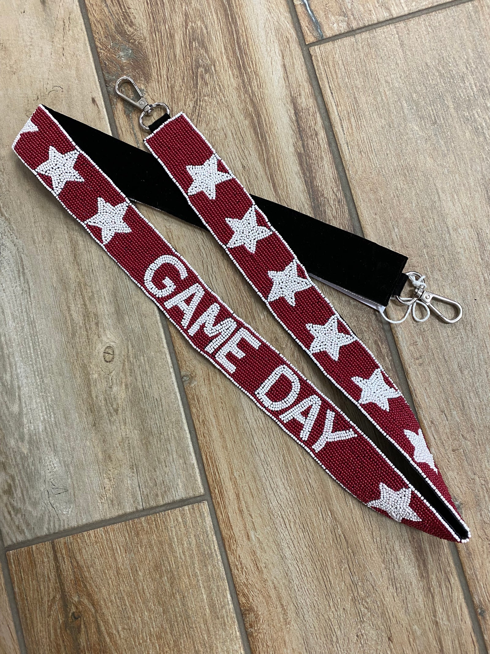 Game Day Stars Dark Red and White Purse Strap