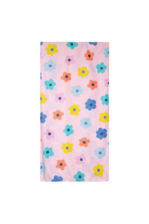 Multicolored Flowers & Check Quick Dry Towel