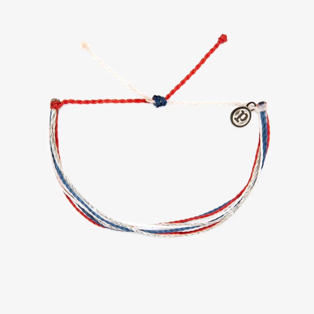 Pura Vida Red White Blue Charity Bracelet