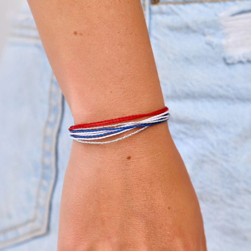 Pura Vida Red White Blue Charity Bracelet