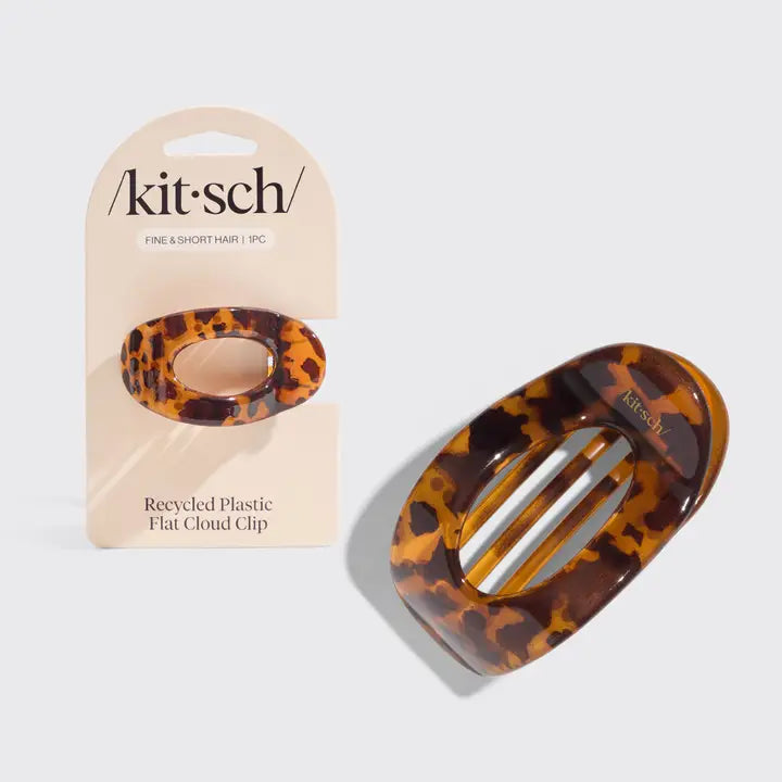 Kitsch Recycled Plastic Small Flat Cloud Clip - Tortoise