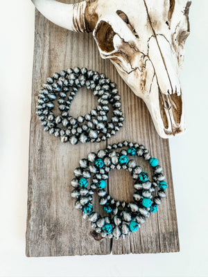 Western Navajo Style Bead Stretch Bracelets - 2 Color Ways