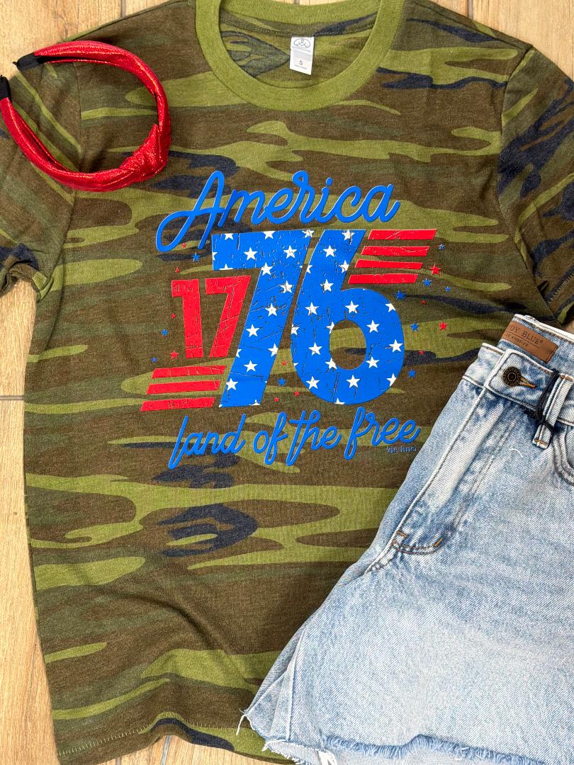 1776 Camo Patriotic Graphic Tee