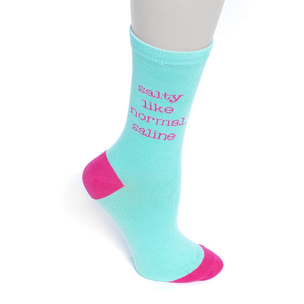 Salty Like Normal Saline Cotton Crew Length Unisex Socks