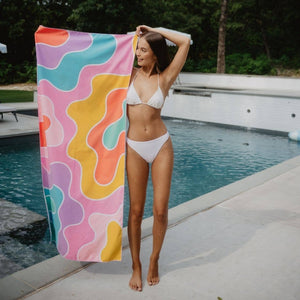 Groovy Flower Microfiber Reversible Towels