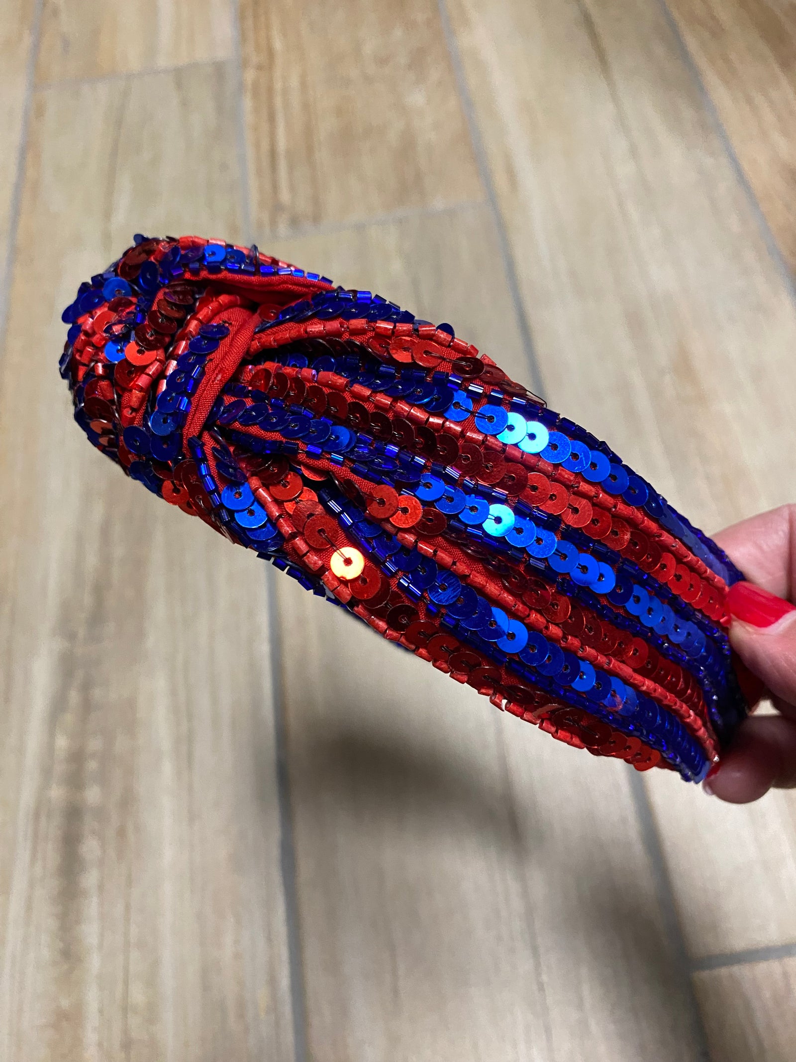 Red and Blue Sequin Patriotic Headband