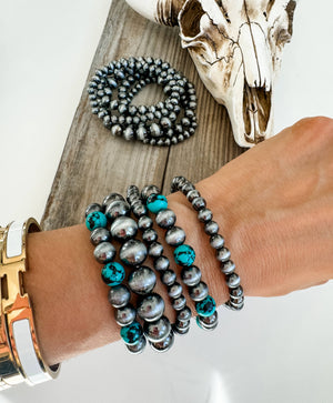 Western Navajo Style Bead Stretch Bracelets - 2 Color Ways