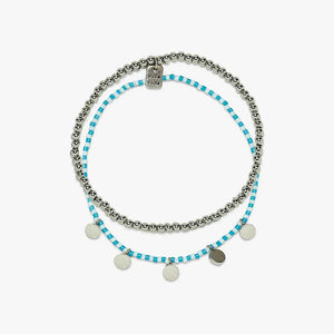 Pura Vida Silver Cabana Stretch Bracelet Set