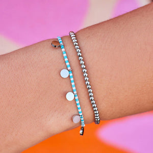 Pura Vida Silver Cabana Stretch Bracelet Set