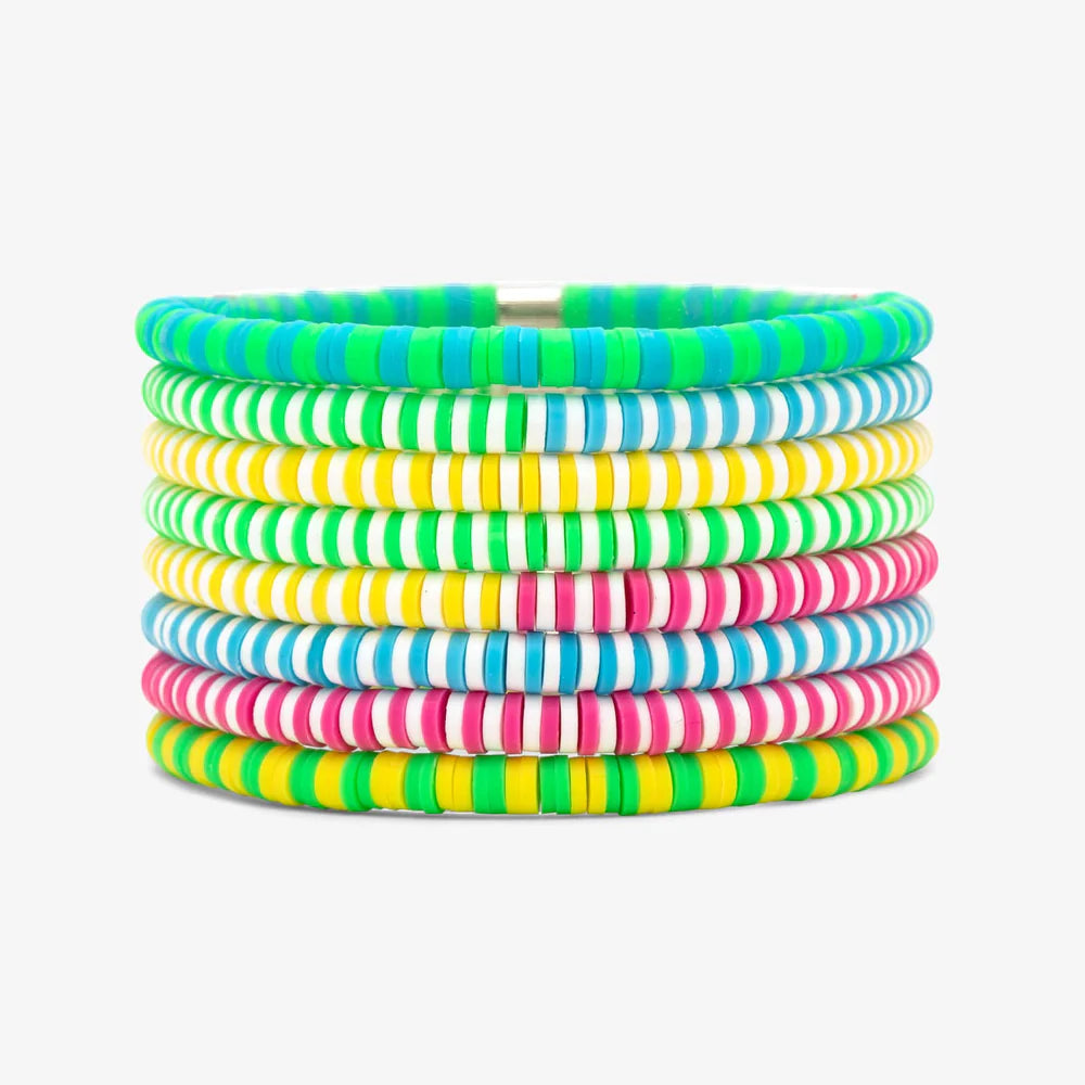 Pura Vida Neon Daze Vacation Vibes Stretch Bracelet Set