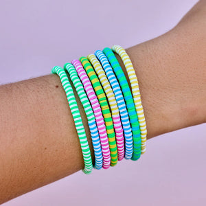 Pura Vida Neon Daze Vacation Vibes Stretch Bracelet Set