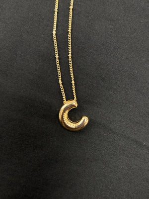Gold Bubble Initial Necklaces
