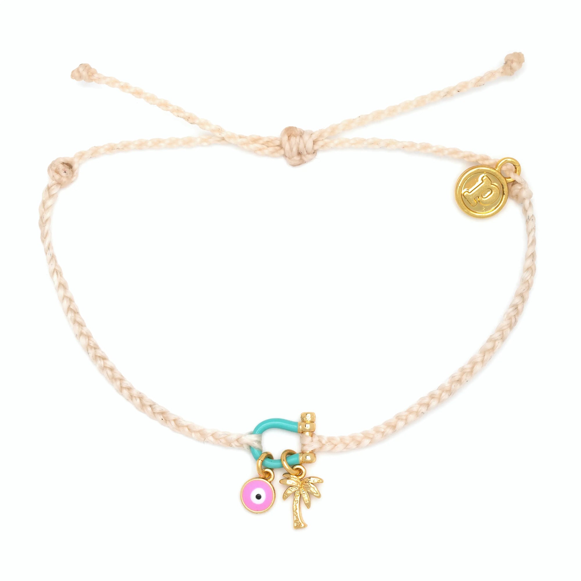 Pura Vida Bonne Chance Gold Charm Bracelet Vanilla