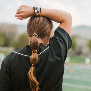 "Game Day" Black & Gold Hair Tie + Bracelets