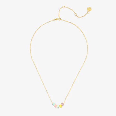 Pura Vida Gold Pastel Enamel Bead Fidget Choker