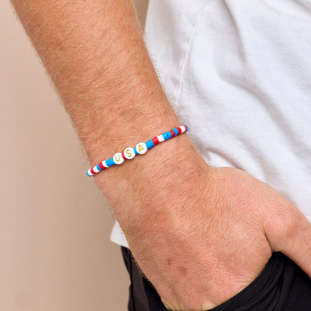 Pura Vida USA Vinyl Disc Stretch Bracelet