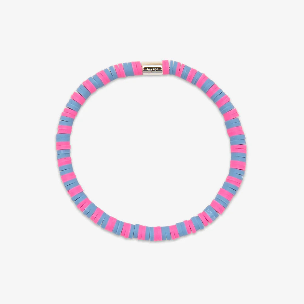 Pura Vida Bubblegum Seascape Vinyl Disc Stretch Bracelet