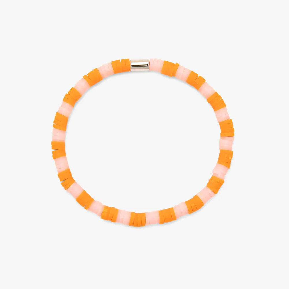 Pura Vida Golden Poppy Seascape Vinyl Disc Stretch Bracelet