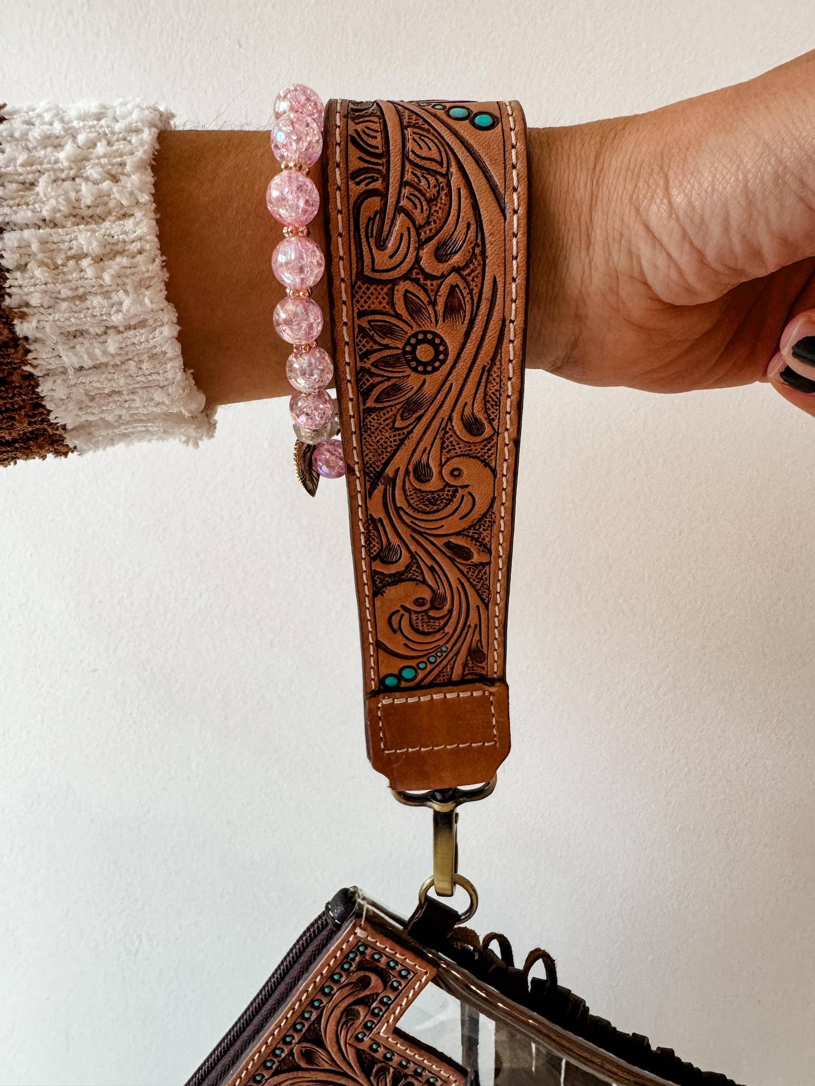 Hand Tooled Leather Keychain