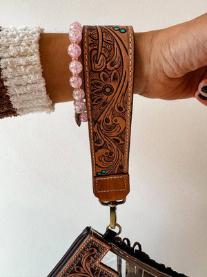 Hand Tooled Leather Keychain