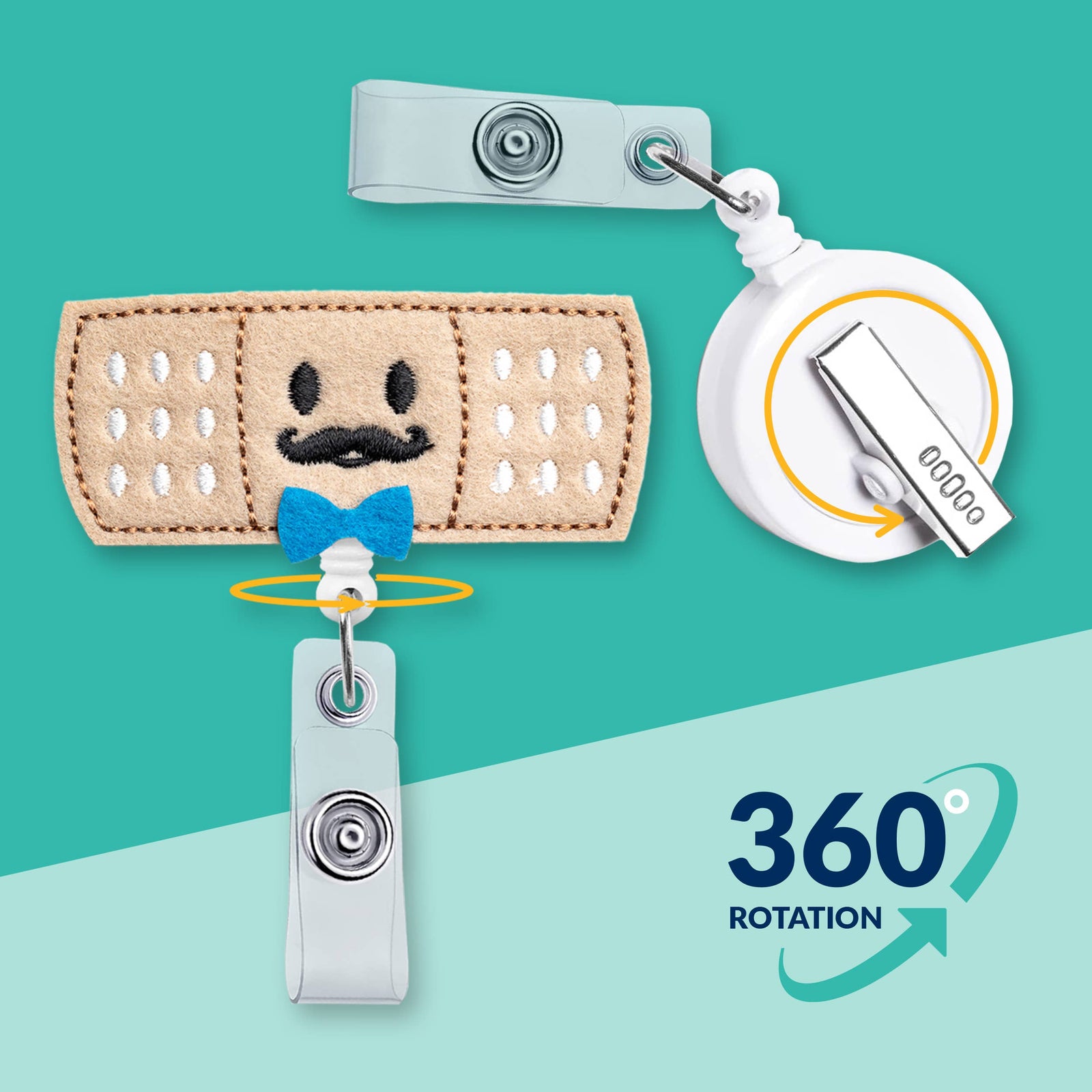 Blue Bowtie Bandage | Nurse Badge Reel Holder