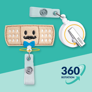 Blue Bowtie Bandage | Nurse Badge Reel Holder