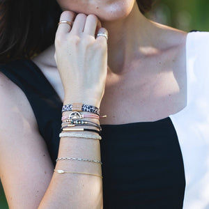 "Wild" Animal Print with Pink Accent Hair Tie + Bracelets