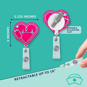EKG Heart | Nurse Badge Reel Holder