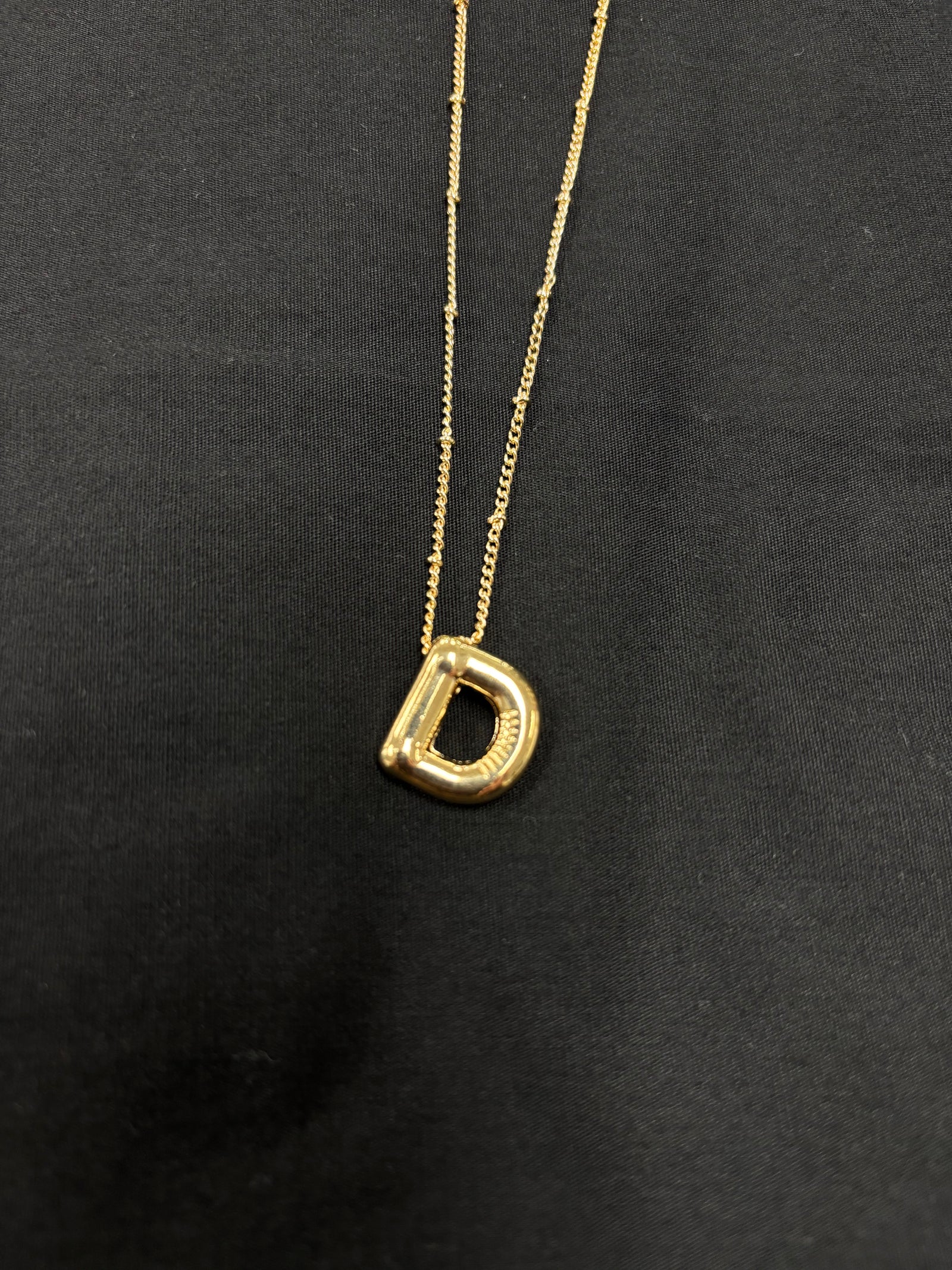 Gold Bubble Initial Necklaces - M, N left!