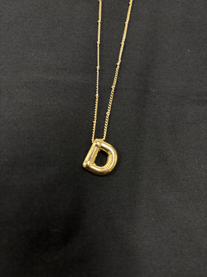 Gold Bubble Initial Necklaces