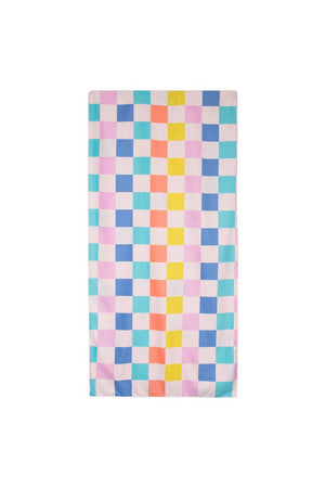 Multicolored Flowers & Check Quick Dry Towel