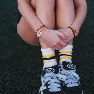 "Game Day" Orange & Black Hair Tie + Bracelets