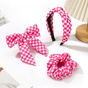 Checkered Headbands, Bows, and Scrunchies in 4 Colors!