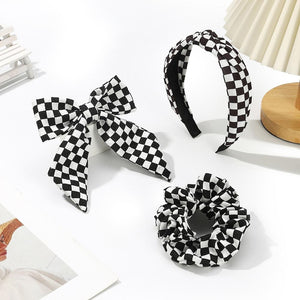 Checkered Headbands, Bows, and Scrunchies in 4 Colors!