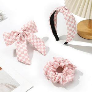 Checkered Headbands, Bows, and Scrunchies in 4 Colors!