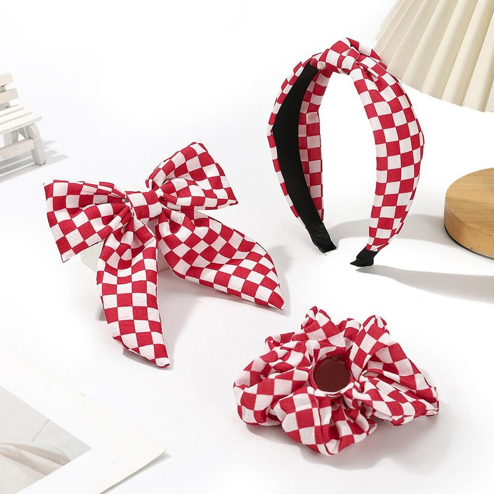 Checkered Headbands, Bows, and Scrunchies in 4 Colors!