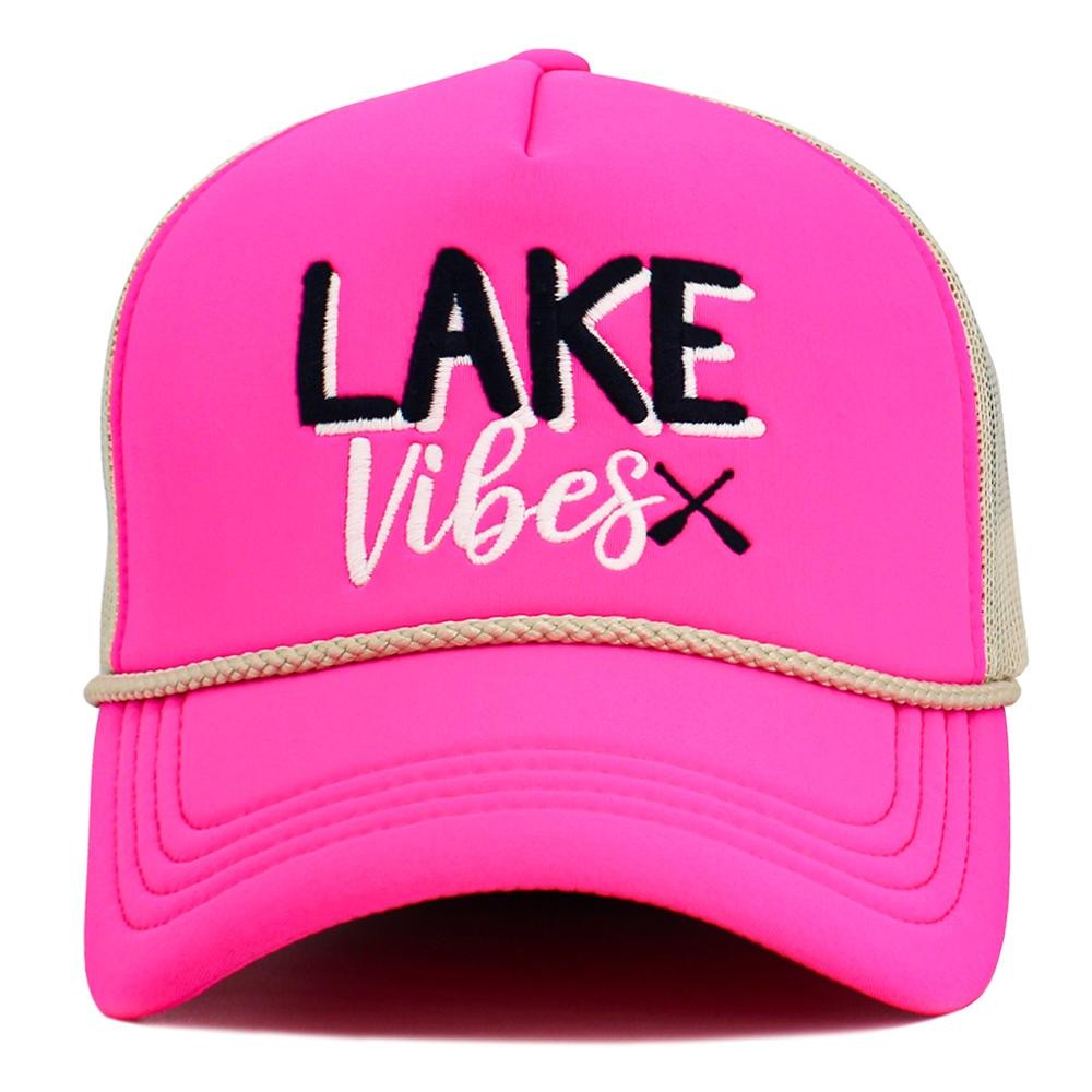 Vintage Embroidered Lake Vibes Trucker Hat