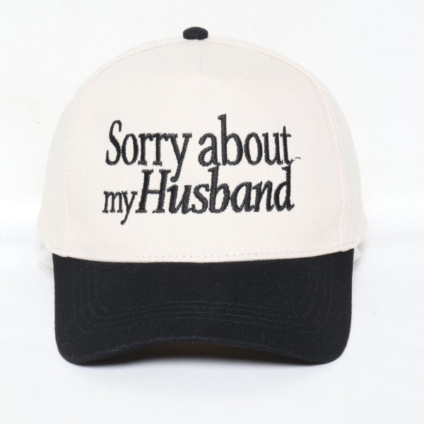 Sorry About My Husband Black & Natural Hat