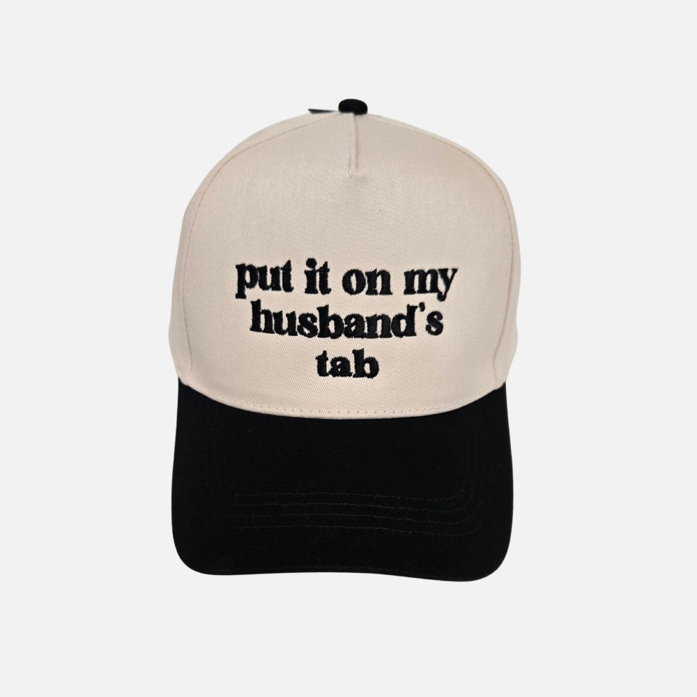 Put It On My Husband's Tab Black & Natural Hat