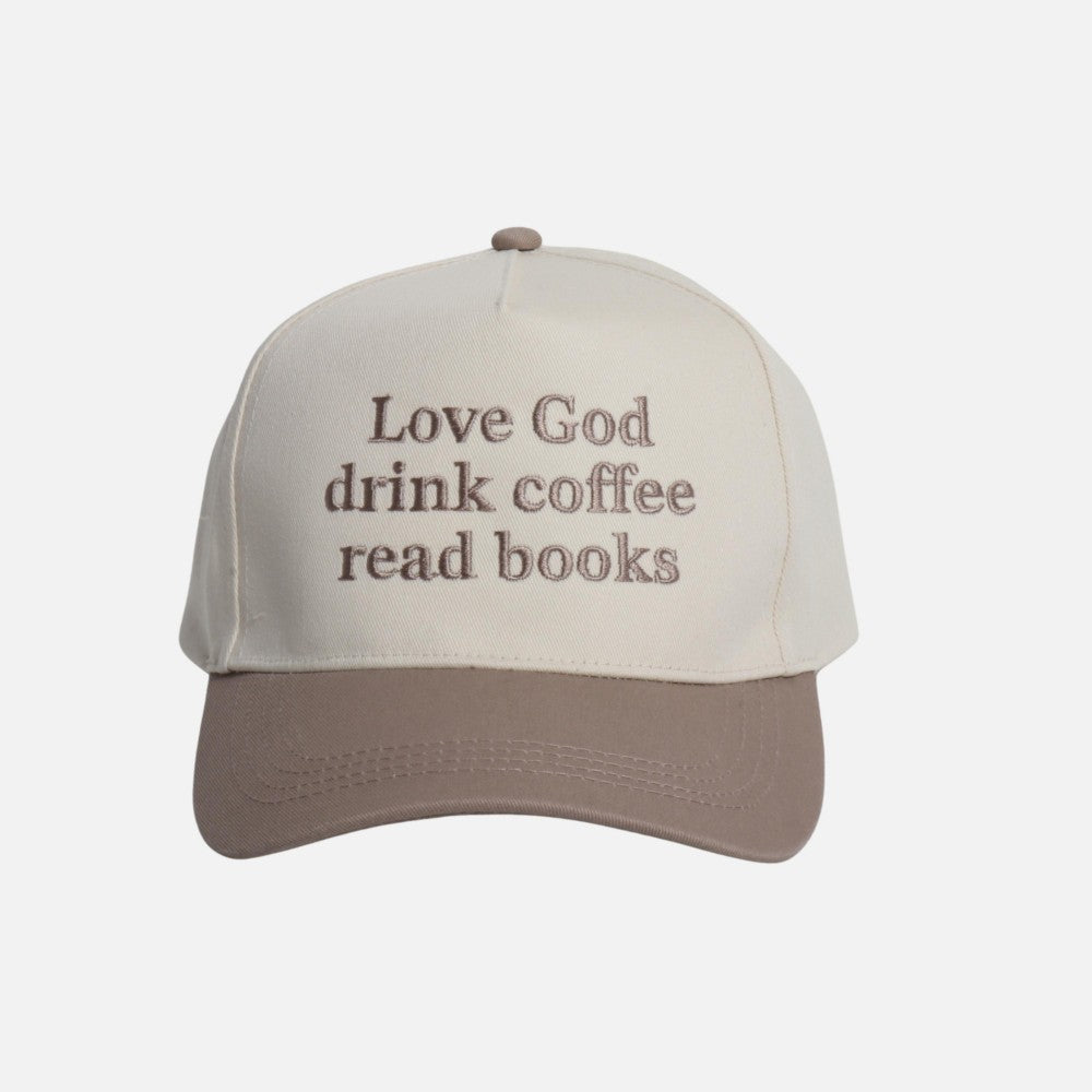 Love God Drink Coffee Read Books Hat