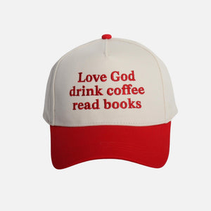Love God Drink Coffee Read Books Hat