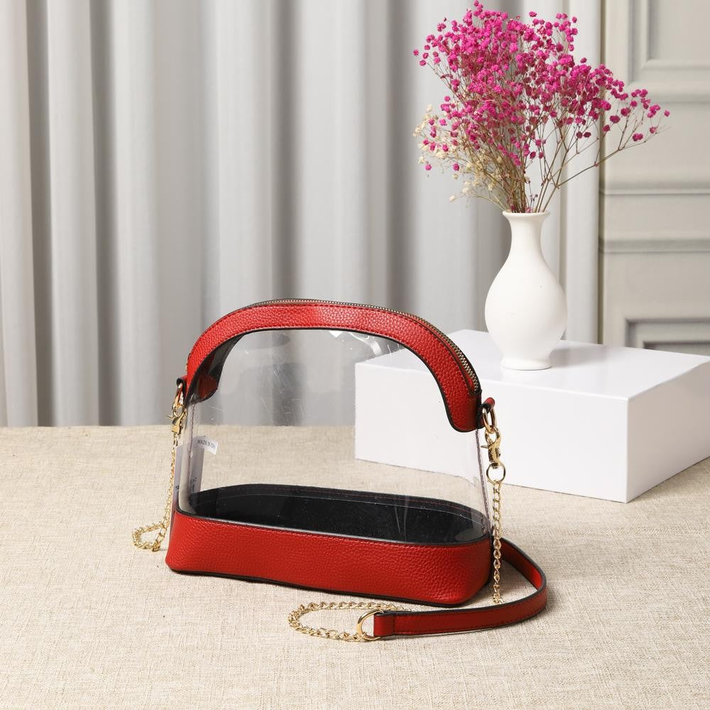 Large Clear Crossbody with Trim in 3 Colors
