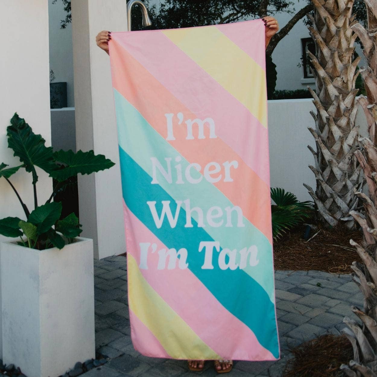 I'm Nicer When I'm Tan Reversible Travel Size Towel