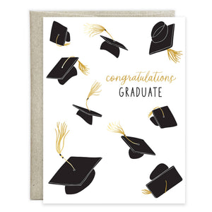 Congratualtions Graduate Floating Hats Greeting Card