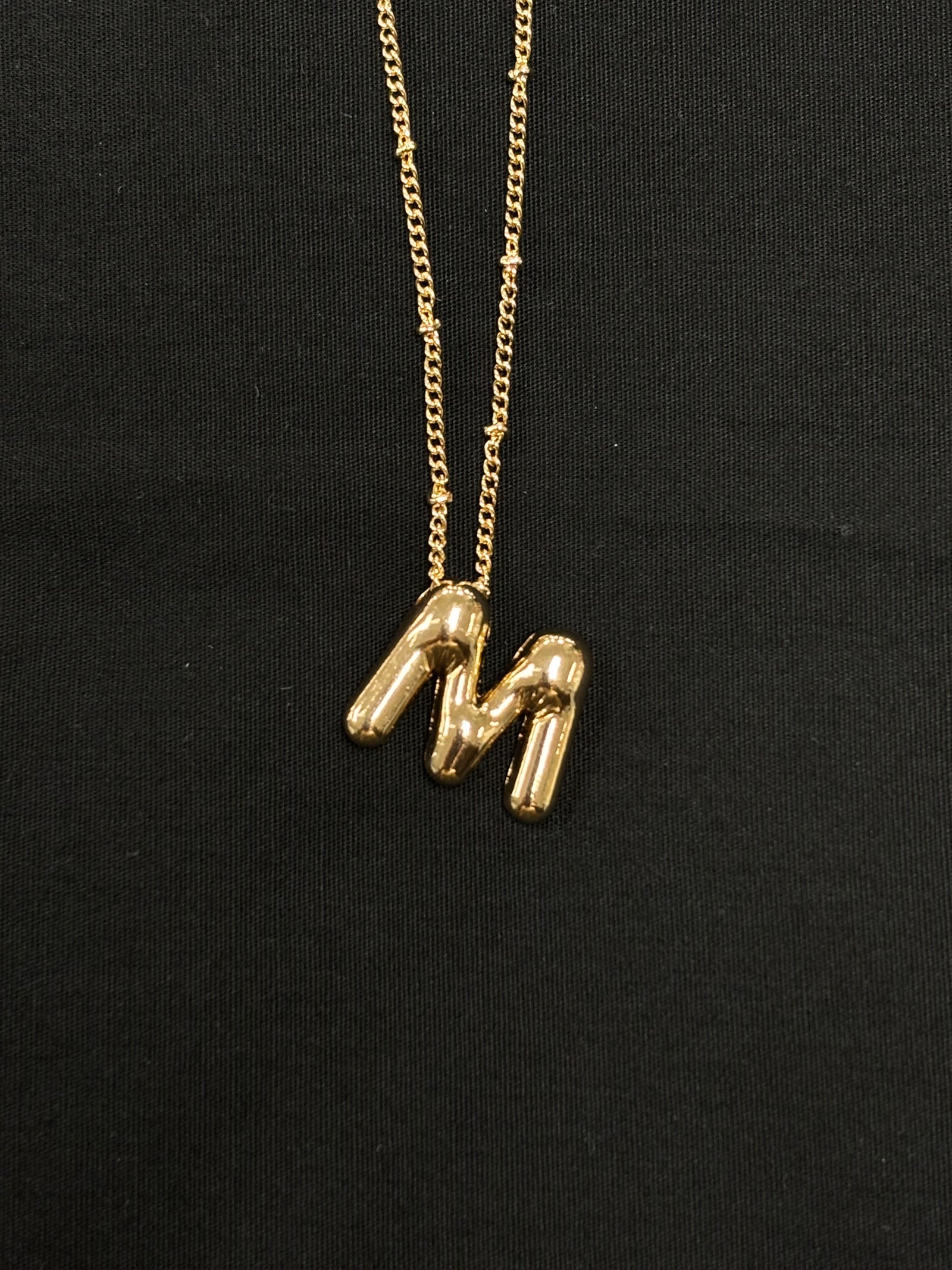 Gold Bubble Initial Necklaces - M, N left!