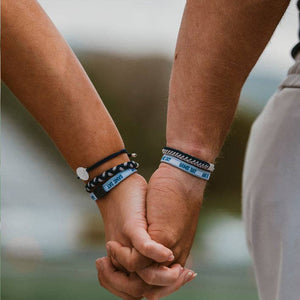 "Game Day" Navy & Gray Hair Tie + Bracelets