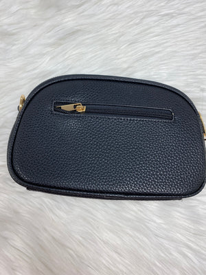 Double Zipper Small Crossbody in Denim, Cream or Black