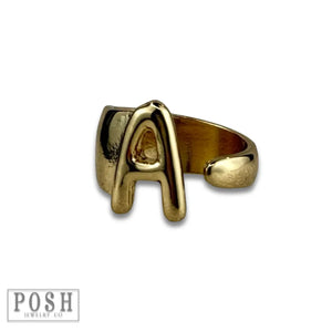 Gold Bubble Initial Rings