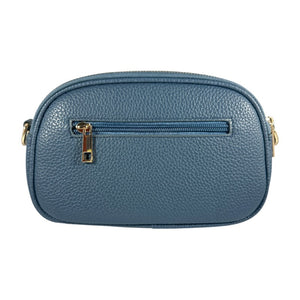 Double Zipper Small Crossbody in Denim, Cream or Black