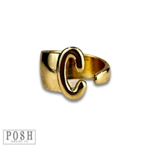 Gold Bubble Initial Rings